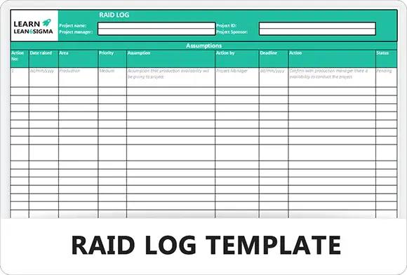 RAID Log Template - Feature Image - Learnleansigma