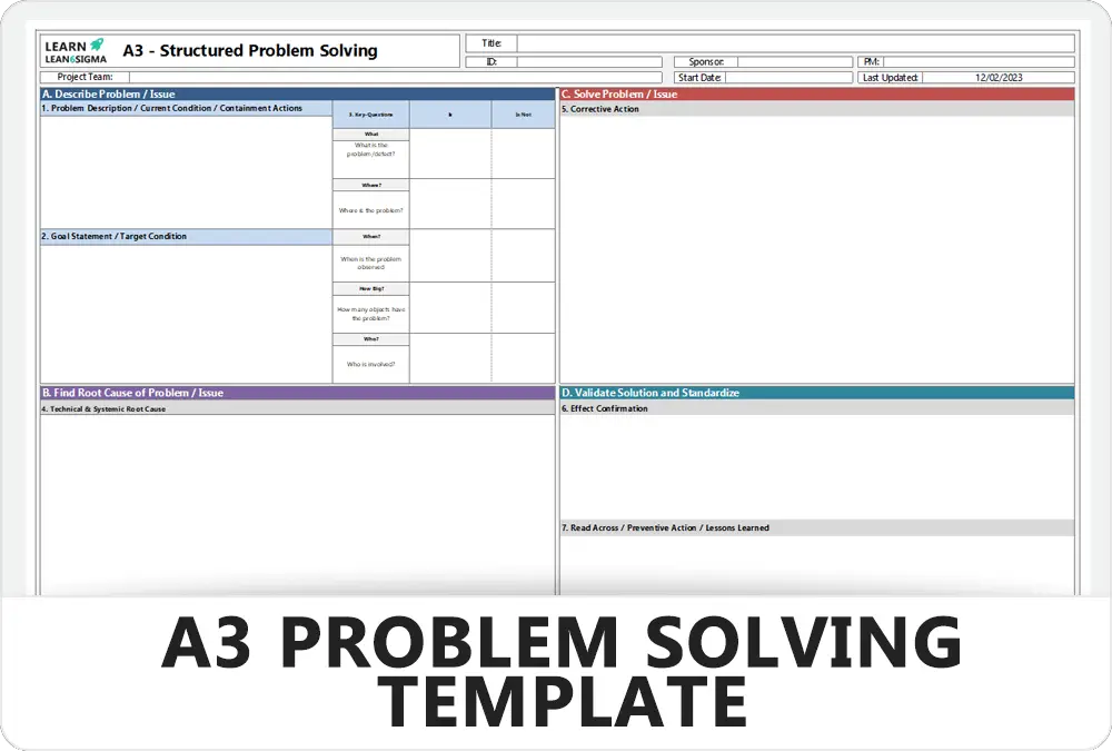 a3 problem solving sheet excel